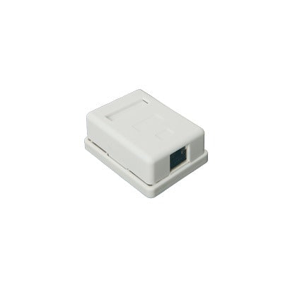 Caja de Pared / 1 Puerto Keystone / Cat5e STP / Montaje Vertical / 0 a 70°C / UL-CE-ETL