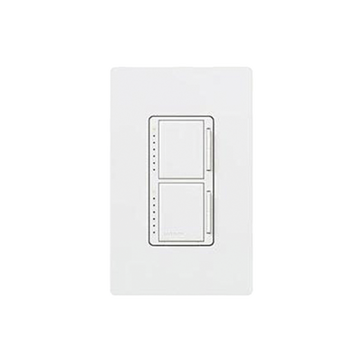 Atenuador dual de pared / 2 × 300 W incandescente-halógeno / unipolar / 120 V~ 60 Hz / Maestro / blanco