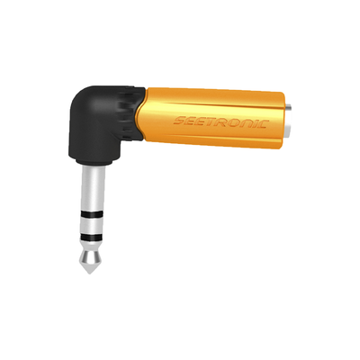 Adaptador de Audio Estéreo / Jack 1/4in a 1/4in / Ángulo Recto / Carcasa Plástica