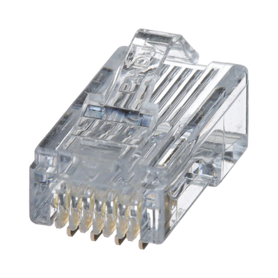 Plug RJ45 / Cat5e / 24-26 AWG / 50 µin Oro / 2500 Ciclos / PoE++ / -10 a 60°C / Paquete 100 pzas