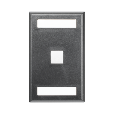 Placa de Pared Vertical / 1 Puerto Keystone / 69.8 x 114.3 mm / 2.75 x 4.5 pulg. / Con Espacios para Etiquetas / Color Negro