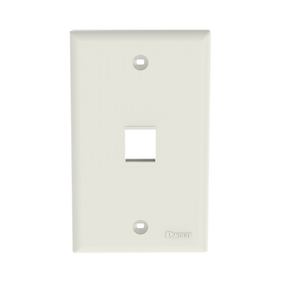 Placa de Pared Vertical / 1 Puerto Keystone / ABS / 69.8 x 114.3 mm / 2.75 x 4.5 pulg. / Blanco Mate / RoHS