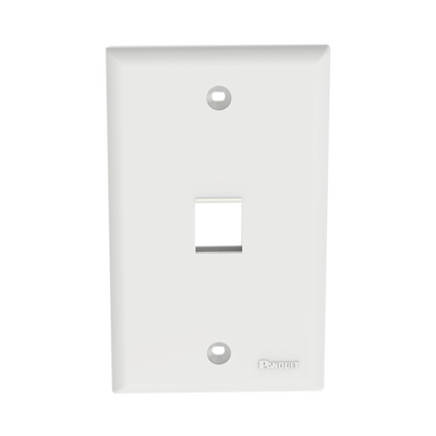 Placa de Pared Vertical / Estilo Plano / 1 Puerto Keystone / ABS / 69.8 x 114.3 mm / 2.75 x 4.5 pulg. / Blanco