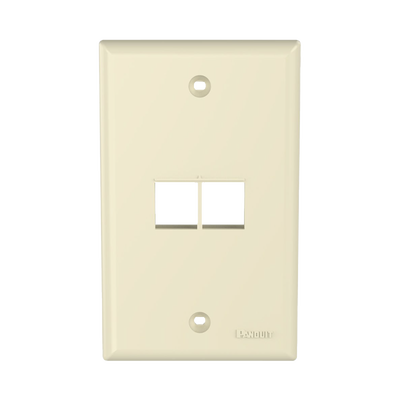 Placa de Pared Vertical / 2 Puertos Keystone / ABS / 2.75 x 4.5 Pulg. / Marfil