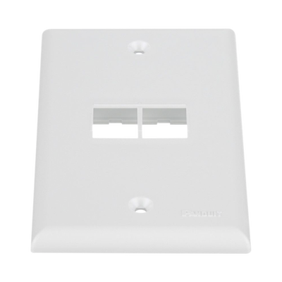 Placa de Pared Vertical / 2 Puertos Keystone / Montaje Vertical / 69.8 x 114.3 mm / 2.75 x 4.5 pulg. / Blanco