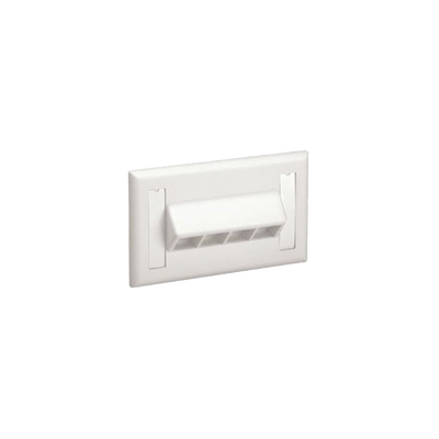 Placa de Pared Horizontal / 4 Puertos Keystone / 69.8 x 114.3 mm / 2.75 x 4.5 pulg. / Blanco Mate