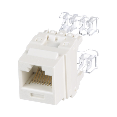Jack Keystone / Cat 6 Clase E / Terminación 110 / RJ45 / 1 Puerto / Blanco Mate