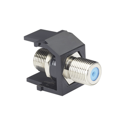 Módulo Acoplador Coaxial Tipo F / Keystone / 75 Ohms / 3.0 GHz / 0.66' [16.7mm] Altura / Color Negro