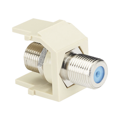 Módulo Acoplador Coaxial Tipo F / Keystone / 75 Ohms / 3.0 GHz / 1.17 x 0.86 pulgadas / Blanco Mate