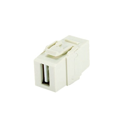 Módulo Acoplador USB 2.0 / Keystone / Hembra a Hembra / Blanco Mate / 1 Espacio Modular