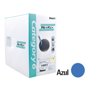 Bobina de Cable UTP / Categoría 6 / 24 AWG / 305 m (1000 ft) / 250 MHz / 1000 Mbps / PVC CM / 4 Pares
