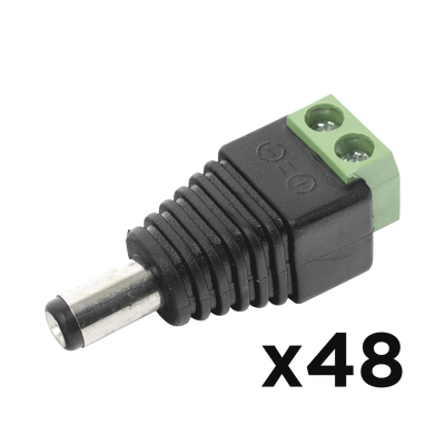 Kit de Conectores Macho / Alimentación 12 Vcc / Jack 3.5 mm Polarizado / 48 Piezas / 0.18 ft Largo