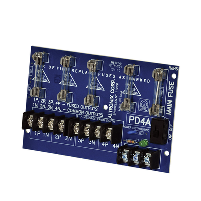 Módulo de Distribución de Energía / Entrada Universal 28V AC/DC / 10A Máx / 4 Salidas Fusibles 2.5A / LED Estado DC / 0°C a 49°C (32°F a 120°F)