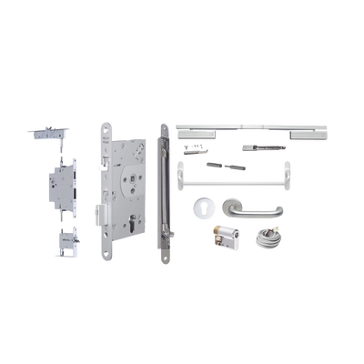 Kit de Cerradura Electrificada / Manija Activa / Barra Antipánico / 24V / Corte de Energía Seguro