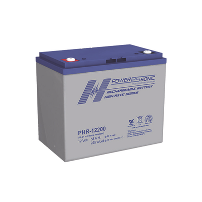 Batería 12V, 58AH, Para Respaldo, Serie PHR, Tecnologías AGM/VRLA, 5 Años Vida Útil, Terminales M6, Reconocida UL