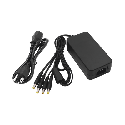 Fuente de Poder / 4 Salidas Jack Macho / 12 Vcc / 5 A / 60 W / 100-240 V~ / 4.6 x 2.4 x 1.3 pulg