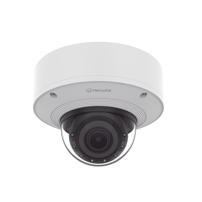 Cámara Domo 2MP / Wisenet WAVE embebido / Antivandálica / Lente Motorizado 4.38-9.33mm / P-Iris / WDR 120dB / SSD 2TB / IP66, IP67, IK10+, NEMA4X, IP6K9K
