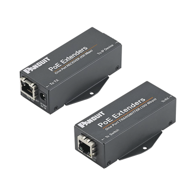 Extensor PoE/PoE+ / 10/100 Mbps / Alcance 610 m (2000 ft) / Cat5e o Cat6 / IEEE 802.3af/at / -40°C a 70°C