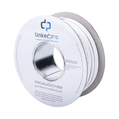 Bobina de Cable / Calibre 18 / 2 Conductores CCA / 152 m (498.7 ft) / FRNC / Blanco