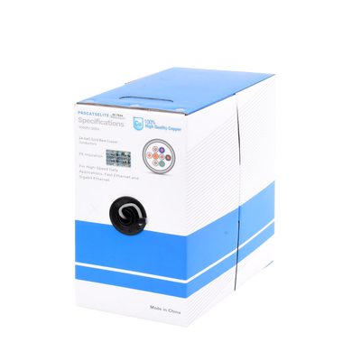 Bobina de Cable / Cat5e / 24 AWG / 305 m (1000 ft) / UL / Gris / Interior / PoE / Videovigilancia