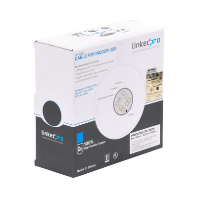 Bobina de Cable / Cat5e / 24 AWG / 100 m (328.08 ft) / UL / Interior / Gris