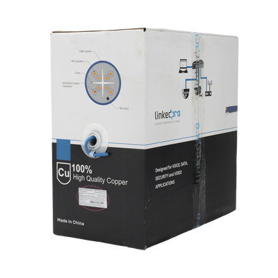 Bobina de Cable U/UTP Cat6A / 305 m (1000 ft) / 10G-BaseT / 500 MHz / Calibre 23 AWG / CMR / 100% Cobre