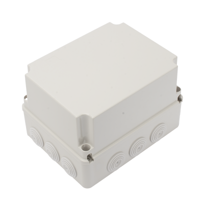 Caja de Derivación IP / 12 Glándulas Recortables / IP55 / Rango Térmico -40 a 120 °C / 190 x 240 x 165 mm (7.5 x 9.4 x 6.5 in) / Protección EMI y Antiestática