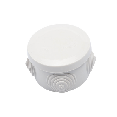 Caja de Derivación Circular / 4 Glándulas de Goma Ajustables / IP55 / -40 a 120°C / 70 mm Diámetro x 48 mm Alto