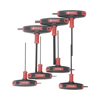 Juego de 7 Llaves Hexagonales ( Allen )  Milimétricas con Mango T.