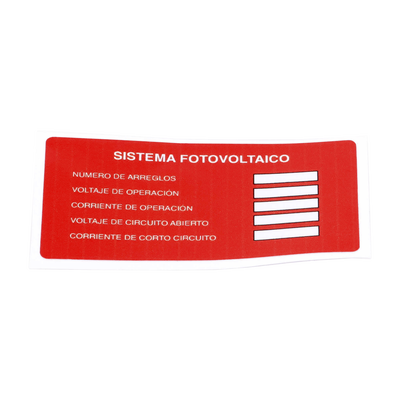 Etiquetas para Sistema Fotovoltaico / Paquete de 20 / Material Resistente a Intemperie / Adhesivo de Alta Resistencia / Cumplimiento Normativo