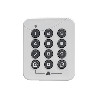 PINPad Inalámbrico / Frecuencia 433.92 MHz / Armado 1 Botón / Desarmado 4-10 Dígitos / Alimentación por Batería CR2032 / Tamaño Compacto 5.8 x 5 x 1 cm