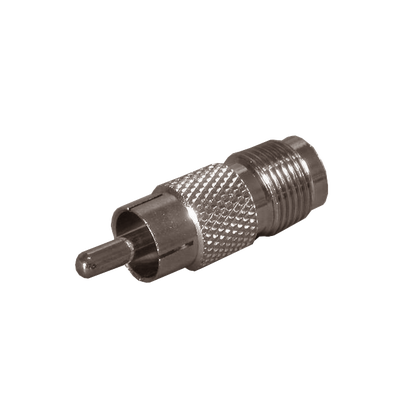 Adaptador de Interfaz / TNC Hembra a RCA Macho / 50 Ohm / Bronce Niquelado / Contacto Oro / Teflón / Audio-Video