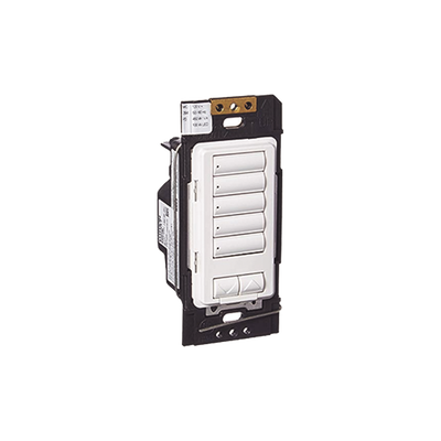 Botonera híbrida / 5 botones programables / Atenuador integrado 450W / RF 431-437 MHz / 119x75x8 mm / 0.39x0.25x0.03 ft