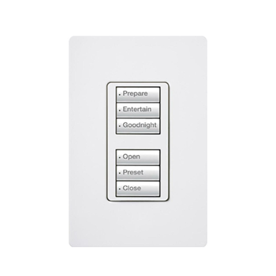 Botonera de pared / 6 botones / 3 switch on/off + 3 dimmer / RadioRA 2 / RF Clear Connect / Retroiluminada