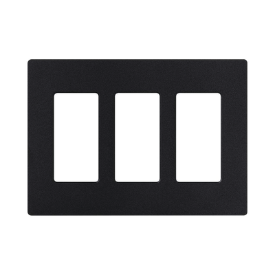 Tapa para interruptor o dimmer / 3 espacios / 11.9 x 16.7 x 0.7 cm / Negro satinado / Sin tornillos visibles