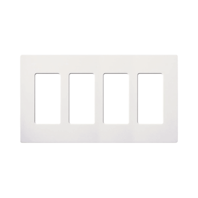 Placa de pared / 4 espacios / 4.75 in (121 mm) ancho / Sin tornillos visibles / Blanco