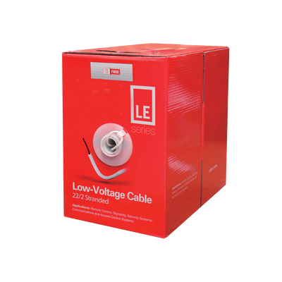 Cable de 2 Conductores / 22 AWG / CCA / 305 m (1000 pies) / PVC Retardante a la Flama / Blanco