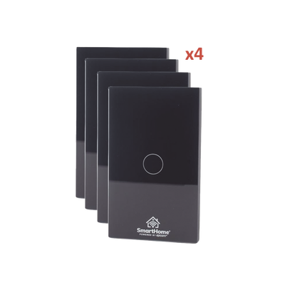 Kit de Apagadores Inteligentes WiFi / 3 Circuitos Independientes / 2.4 GHz / 800W por Canal / 100V-250V / Panel de Vidrio Templado 120mm x 72mm (4.72in x 2.83in)