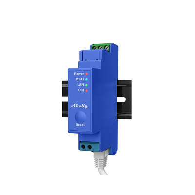 Relevador Inteligente / Contacto Seco / 1 Canal / Wi-Fi 2.4GHz + Bluetooth + Ethernet / 16A / 110-230V AC / Riel DIN / -20°C a +40°C