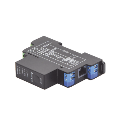 Relevador Inteligente / 2 Canales / 16 A por Canal / Wi-Fi 2.4 GHz / Bluetooth / Ethernet / Medición de Consumo AC / Montaje Riel DIN