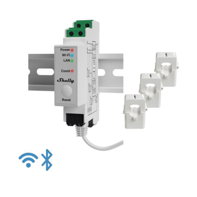 Medidor de Energía Trifásico / Wi-Fi 802.11 b/g/n / Ethernet RJ45 / Riel DIN / Memoria 60 Días / 0-120 A por Fase