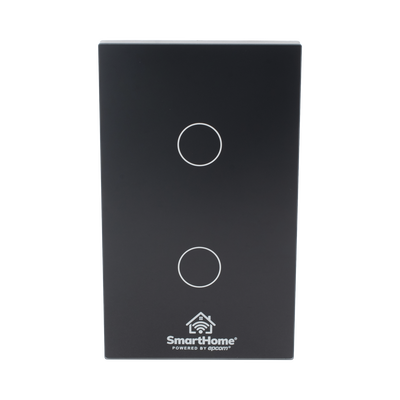 Interruptor Inteligente Wi-Fi / Control de 2 Circuitos / 800 W por Canal / 100-250 V / Wi-Fi 2.4 GHz / Compatible con Asistentes de Voz
