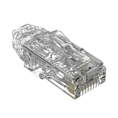 Plug RJ45 / Cat6A / 28 AWG / 50µ Oro / 2500 Ciclos / 3.5-4.8 mm / UL94 V0 / Paquete 100 pzas