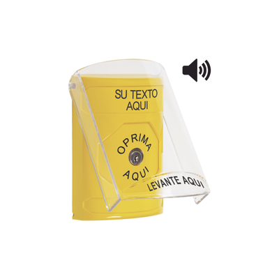 Botón de emergencia personalizado / Tapa policarbonato / Bocina integrada / Restablecimiento con llave / Acero inoxidable / Uso interior y exterior