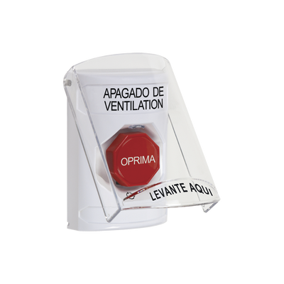 Botón de Apagado de Ventilación / Tapa Policarbonato / Giro para Restablecer / Texto Español / LED Opcional