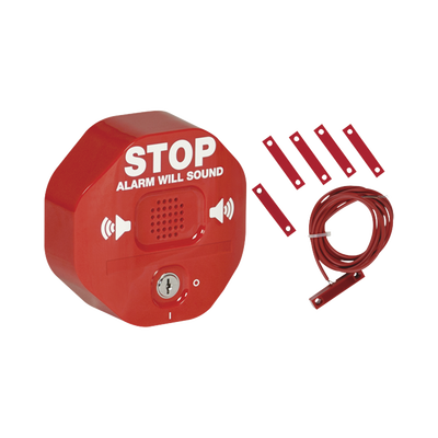 Alarma de Puerta Multifunción / Sirena 95/105 dB / Puertas Dobles / Batería 9V Alcalina / Señal Visual Disuasoria