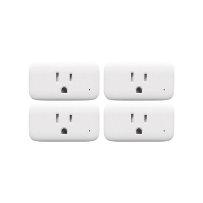 Kit Adaptador para Tomacorriente PlugIn Inalámbrico / 4 Piezas / IR 30 m / BLE Mesh / Wi-Fi 2.4 GHz / Sensor Temp-Humedad