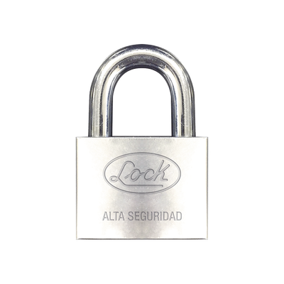 Candado de hierro alta seguridad con llave de disco/ Acabado Cromado/ Llaves Abloy/ Medida de Horquilla 38 mm.