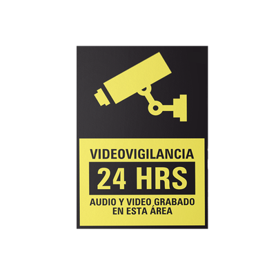 Letrero de Videovigilancia / Poliestireno / 20 x 30 cm / 10 Unidades / Interior y Exterior