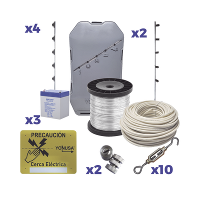 Kit Energizador Perimetral / 25 m (82 ft) de Protección / 12,000 V / Consumo 1.2 kW/mes / SMT / Antioxidante y Anti-UV